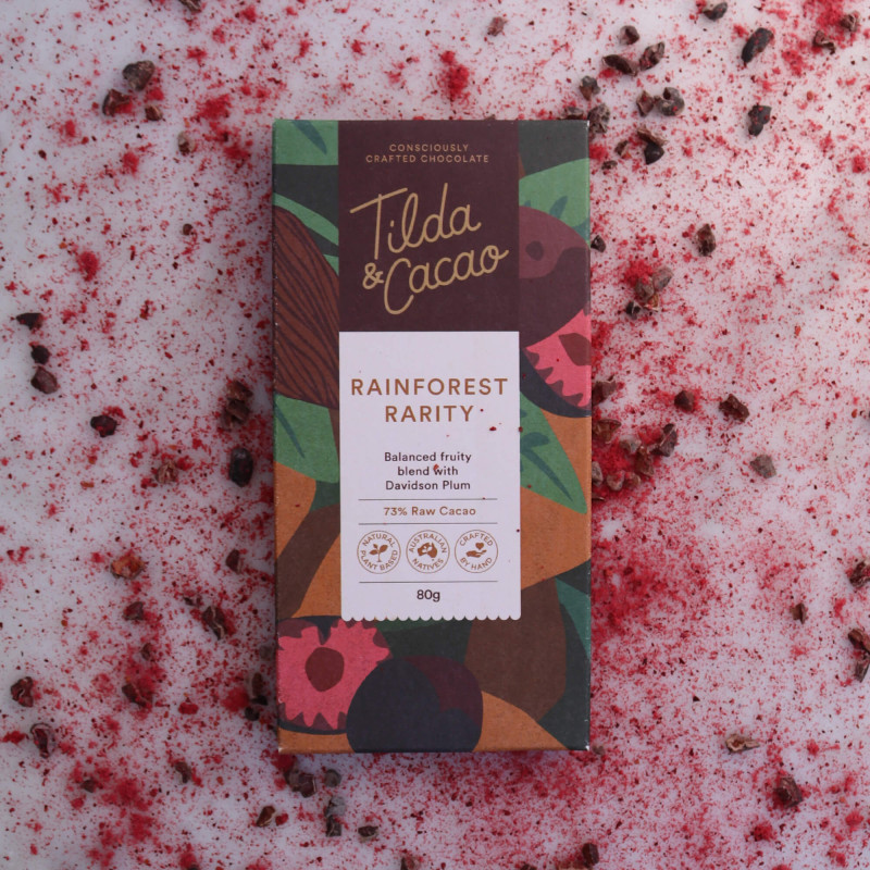 Rainforest Rarity 73% Cacao Chocolate Bar 80g by TILDA & CACAO